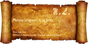 Messinger Lajos névjegykártya